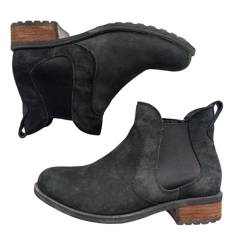 UGG Australia Bonham Chelsea Ankle Boots Black Suede Womens Size 8.5